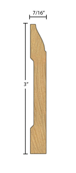 Side View of Base Molding, product number BA-300-014-1-CP - 17/16" x 3" Clear Pine Joint Base - $1.81/ft sold by American Wood Moldings