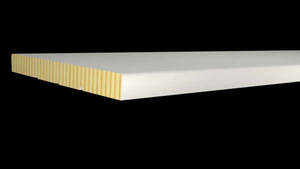 Profile View of Door Jamb Molding, product number DJ-618-022-PF-1 - 11/16" x 6-9/16" Primed Finger Joint - $3.04/ft sold by American Wood Moldings.