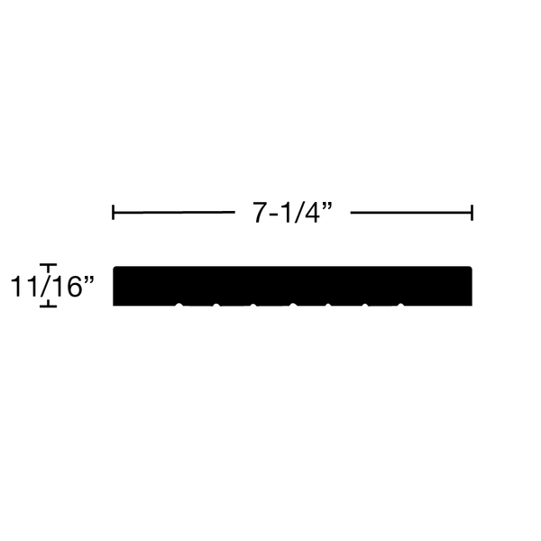 Side View of Door Jamb, product number DJ-708-022-1-CP - 11/16" x 7-1/4" Clear Pine Door Jamb - $6.21/ft sold by American Wood Moldings