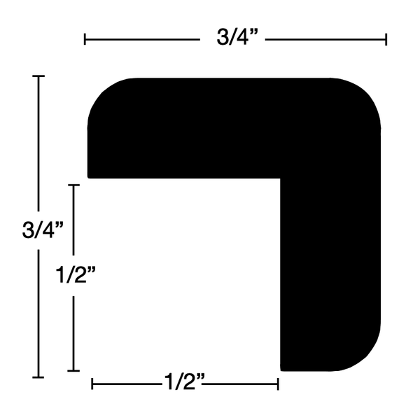 OC-024-024-1-RO - 3/4" x 3/4" Red Oak Outside Corner - $1.90/ft