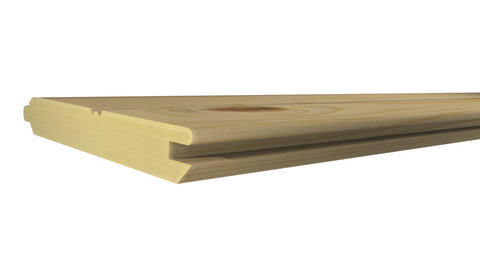 Profile View of Wood Siding Molding, product number WDS-512-024-1-KPI - 3/4" x 5-3/8" Knotty Pine Wood Siding - $2.40/ft sold by American Wood Moldings