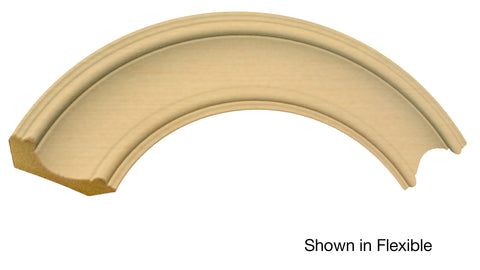 Profile View of Flexible Crown Molding, product number CR-312-022-1-FL - 11/16" x 3-3/8" Smooth Urethane Flexible Crown - $8.13/ft sold by American Wood Moldings