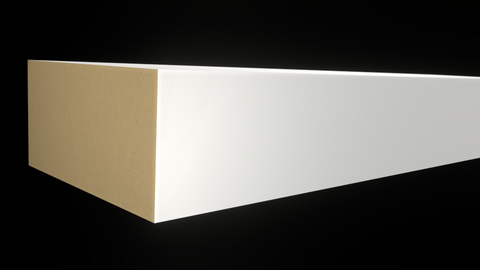 Profile View of Standard Size 1x2 Primed MDF Boards - $0.72/ft sold by American Wood Moldings