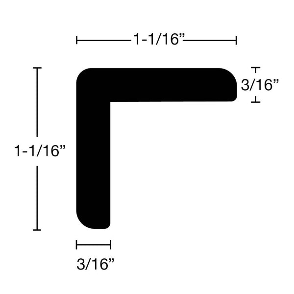 OC-102-102-1-RO - 1-1/16" x 1-1/16" Red Oak Outside Corner - $3.70/ft