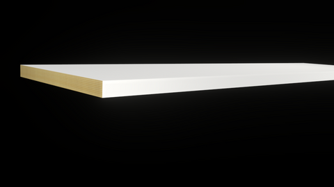 Profile View of Standard Size 1x10 Primed Finger Joint Boards - $3.56/ft sold by American Wood Moldings