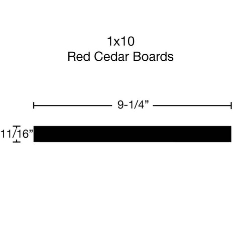 Standard Size 1x10 Red Cedar Boards - $14.42/ft