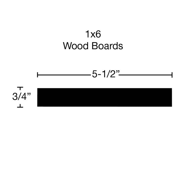 Side View of Standard Size 1x6 Walnut Boards - $11.00/ft sold by American Wood Moldings