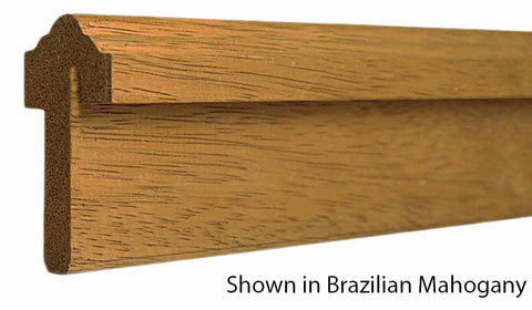 Profile View of Exterior Astragal Molding, product number AS-302-114-1-BMH - 1-7/16" x 3-1/16" Brazilian Mahogany Exterior Astragal - $12.48/ft sold by American Wood Moldings