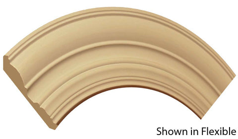 Profile View of Flexible Crown Molding, product number CR-416-020-1-FL - 5/8" x 4-1/2" Smooth Urethane Flexible Crown - $11.75/ft sold by American Wood Moldings