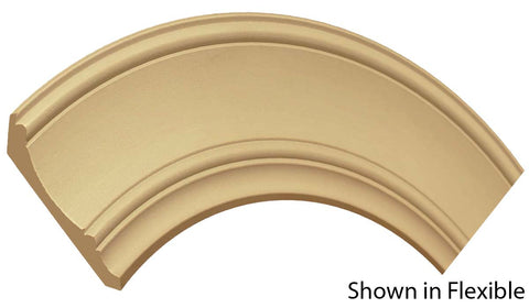 Profile View of Flexible Crown Molding, product number CR-508-022-1-FL - 11/16" x 5-1/4" Smooth Urethane Flexible Crown - $18.11/ft sold by American Wood Moldings
