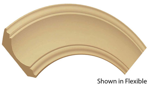 Profile View of Flexible Crown Molding, product number CR-610-106-1-FL - 1-3/16" x 6-5/16" Smooth Urethane Flexible Crown - $30.37/ft sold by American Wood Moldings