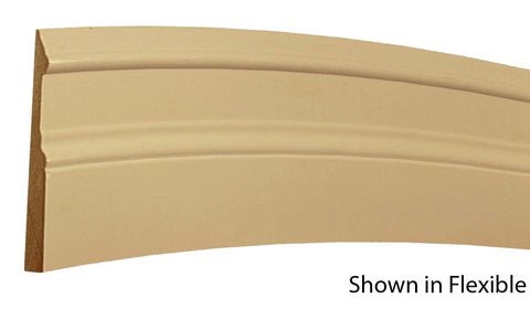 Profile View of Flexible Base Molding, product number BA-500-020-1-FL - 5/8" x 5" Smooth Urethane Flexible Base - $17.32/ft sold by American Wood Moldings