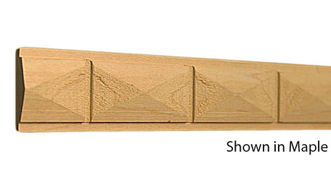 Profile View of Decorative Carved Molding, product number DC-108-012-2-MA - 3/8" x 1-1/4" Maple Decorative Carved Molding - $6.20/ft sold by American Wood Moldings