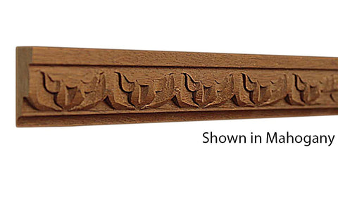 Profile View of Decorative Carved Molding, product number DC-106-016-1-HMH - 1/2" x 1-3/16" Honduras Mahogany Decorative Carved Molding - $5.88/ft sold by American Wood Moldings