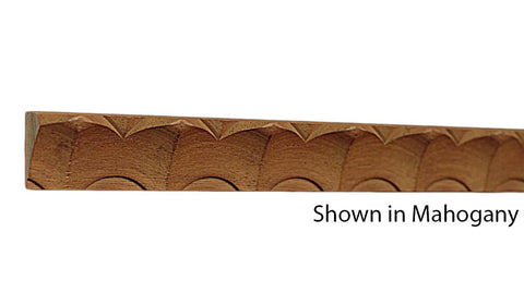 Profile View of Decorative Carved Molding, product number DC-028-016-3-HMH - 1/2" x 7/8" Honduras Mahogany Decorative Carved Molding - $4.32/ft sold by American Wood Moldings