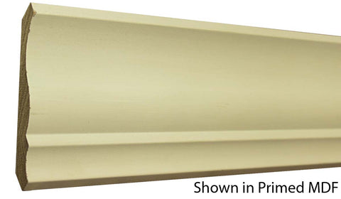 Profile View of Crown Molding, product number CR-408-020-1-PM - 5/8" x 4-1/4" Primed MDF Crown - $0.96/ft sold by American Wood Moldings