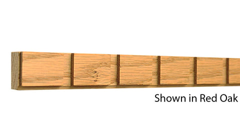 Profile View of Decorative Dentil Molding, product number DD-100-024-1-RO - 3/4" x 1" Red Oak Decorative Dentil Molding - $2.56/ft sold by American Wood Moldings