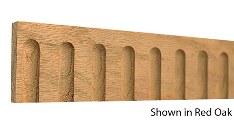 Profile View of Decorative Dentil Molding, product number DD-208-014-1-RO - 7/16" x 2-1/4" Red Oak Decorative Dentil Molding - $5.76/ft sold by American Wood Moldings
