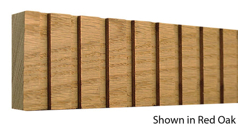 Profile View of Decorative Dentil Molding, product number DD-212-028-1-RO - 7/8" x 2-3/8" Red Oak Decorative Dentil Molding - $7.12/ft sold by American Wood Moldings