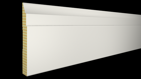 Profile View of Base Molding, product number BA-508-022-2-PF - 11/16" x 5-1/4" Poplar Base - $2.46/ft sold by American Wood Moldings