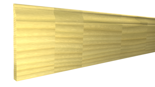 Profile View of Base Molding, product number BA-708-022-1-FPO - 11/16" x 7-1/4" Finger Joint Poplar Base - $3.53/ft sold by American Wood Moldings