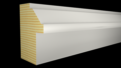 Profile View of Backband Molding, product number BB-116-102-2-PF - 1-1/16" x 1-1/2" Poplar Backband - $2.90/ft sold by American Wood Moldings