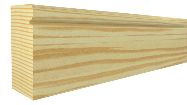 Profile View of Brick Molding Molding, product number BM-200-102-1-FI - 1-1/16" x 2" Primed Finger Joint Brick Molding - $3.90/ft sold by American Wood Moldings