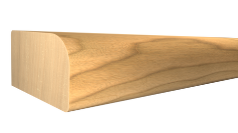 Profile View of Bullnose Molding, product number BN-116-024-1-MA - 3/4" x 1-1/2" Maple Bullnose - $2.65/ft sold by American Wood Moldings