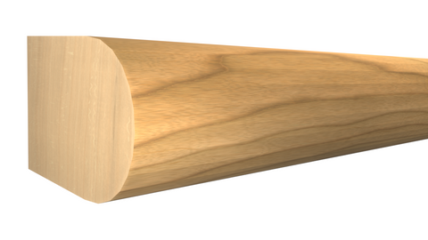 Profile View of Bullnose Molding, product number BN-116-100-1-MA - 1" x 1-1/2" Maple Bullnose - $3.76/ft sold by American Wood Moldings