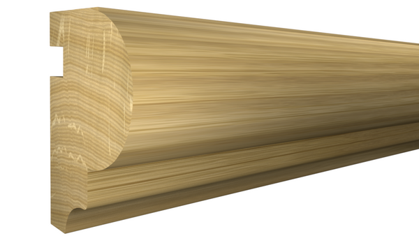 Profile View of Bullnose Molding, product number BN-126-108-1-WO - 1-1/4" x 1-13/16" White Oak Bullnose - $14.57/ft sold by American Wood Moldings