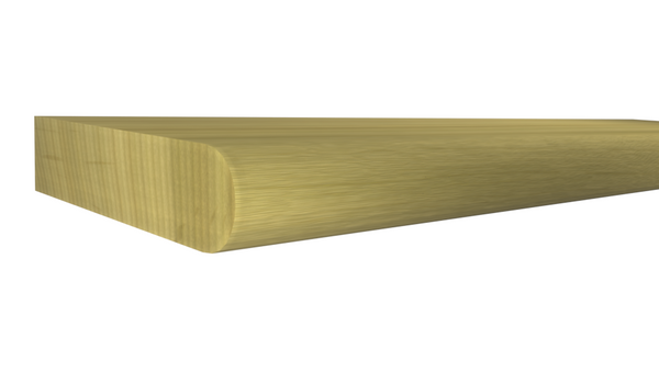 Profile View of Bullnose Molding, product number BN-216-016-1-PO - 1/2" x 2-1/2" Poplar Bullnose - $3.65/ft sold by American Wood Moldings