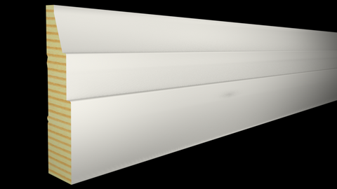Profile View of Casing Molding, product number CA-308-026-1-PF - 13/16" x 3-1/4" Poplar Casing - $2.24/ft sold by American Wood Moldings