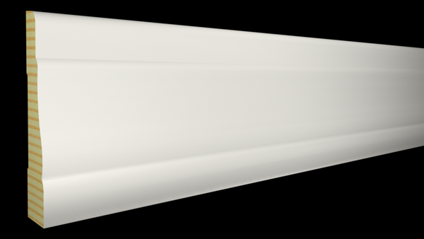 Profile View of Casing Molding, product number CA-316-022-6-PF - 11/16" x 3-1/2" Primed Finger Joint Casing - $2.04/ft sold by American Wood Moldings