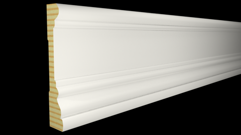 Profile View of Casing Molding, product number CA-316-022-7-PF - 11/16" x 3-1/2" Primed Finger Joint Casing - $2.04/ft sold by American Wood Moldings