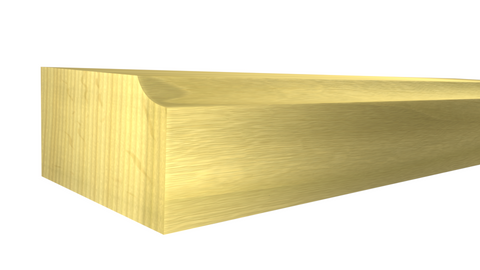 Profile View of Counter and Cabinet Components, product number CC-118-024-1-PO - 3/4" x 1-9/16" Poplar Counter and Cabinet Components - $2.22/ft sold by American Wood Moldings
