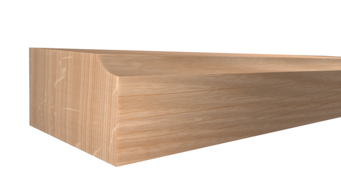 Profile View of Counter and Cabinet Components, product number CC-118-024-1-RO - 3/4" x 1-9/16" Red Oak Counter and Cabinet Components - $2.25/ft sold by American Wood Moldings