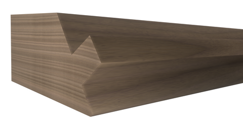 Profile View of Counter and Cabinet Component Molding, product number CC-121-024-1-WA - 3/4" x 1-21/32" Walnut Counter and Cabinet Components - $8.83/ft sold by American Wood Moldings
