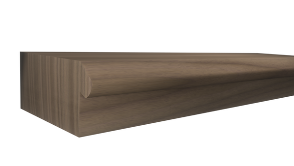 Profile View of Counter and Cabinet Components, product number CC-124-024-1-WA - 3/4" x 1-3/4" Walnut Counter and Cabinet Components - $9.33/ft sold by American Wood Moldings