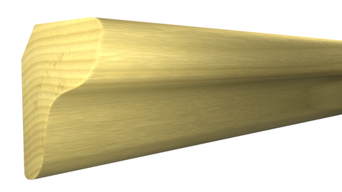 Profile View of Cove Molding, product number CO-024-024-3-PO - 3/4" x 3/4" Poplar Cove - $1.50/ft sold by American Wood Moldings