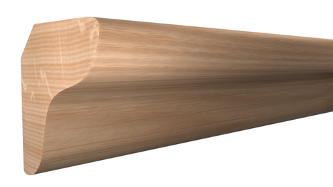 Profile View of Cove Molding, product number CO-024-024-3-RO - 3/4" x 3/4" Red Oak Cove - $1.73/ft sold by American Wood Moldings