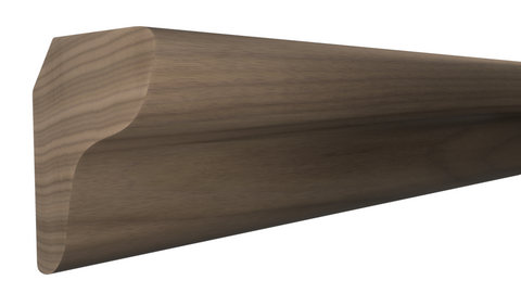 Profile View of Cove Molding, product number CO-024-024-3-WA - 3/4" x 3/4" Walnut Cove - $3.30/ft sold by American Wood Moldings