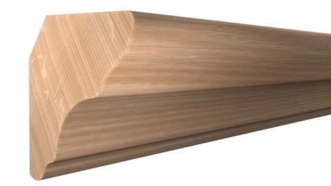 Profile View of Cove Molding, product number CO-024-024-4-RO - 3/4" x 3/4" Red Oak Cove - $1.73/ft sold by American Wood Moldings