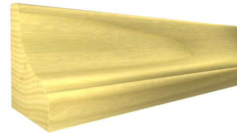Profile View of Cove Molding, product number CO-100-025-1-PO - 25/32" x 1" Poplar Cove - $1.44/ft sold by American Wood Moldings