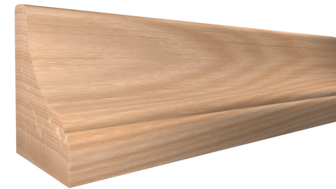 Profile View of Cove Molding, product number CO-100-025-1-RO - 25/32" x 1" Red Oak Cove - $1.52/ft sold by American Wood Moldings