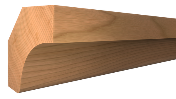 Profile View of Cove Molding, product number CO-124-024-1-CH - 3/4" x 1-3/4" Cherry Cove - $3.19/ft sold by American Wood Moldings