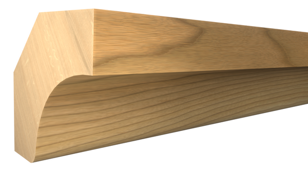 Profile View of Cove Molding, product number CO-124-024-1-MA - 3/4" x 1-3/4" Maple Cove - $3.09/ft sold by American Wood Moldings