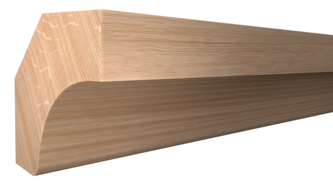 Profile View of Cove Molding, product number CO-124-024-1-RO - 3/4" x 1-3/4" Red Oak Cove - $2.66/ft sold by American Wood Moldings