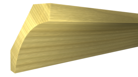 Profile View of Cove Molding, product number CO-416-102-1-PO - 1-1/16" x 4-1/2" Poplar Cove - $4.57/ft sold by American Wood Moldings