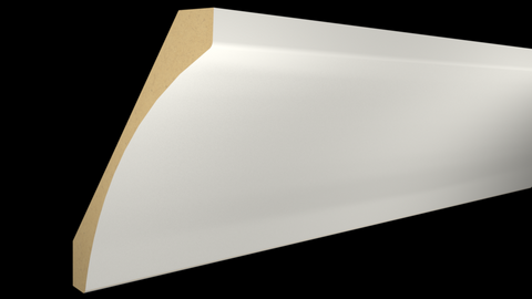Side View of Cove Molding, product number CO-700-032-1-PO - 1" x 7" Primed MDF Cove - $4.86/ft sold by American Wood Moldings