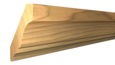 Profile View of Crown Molding, product number CR-308-022-1-HI - 11/16" x 3-1/4" Hickory Crown - $4.04/ft sold by American Wood Moldings